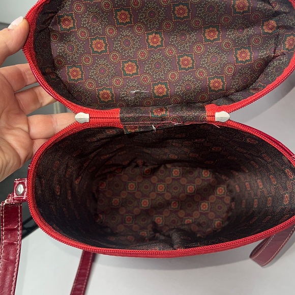 Givenchy Rare Vintage Red Large Tall Zip Around Bag - Picture 11 of 12